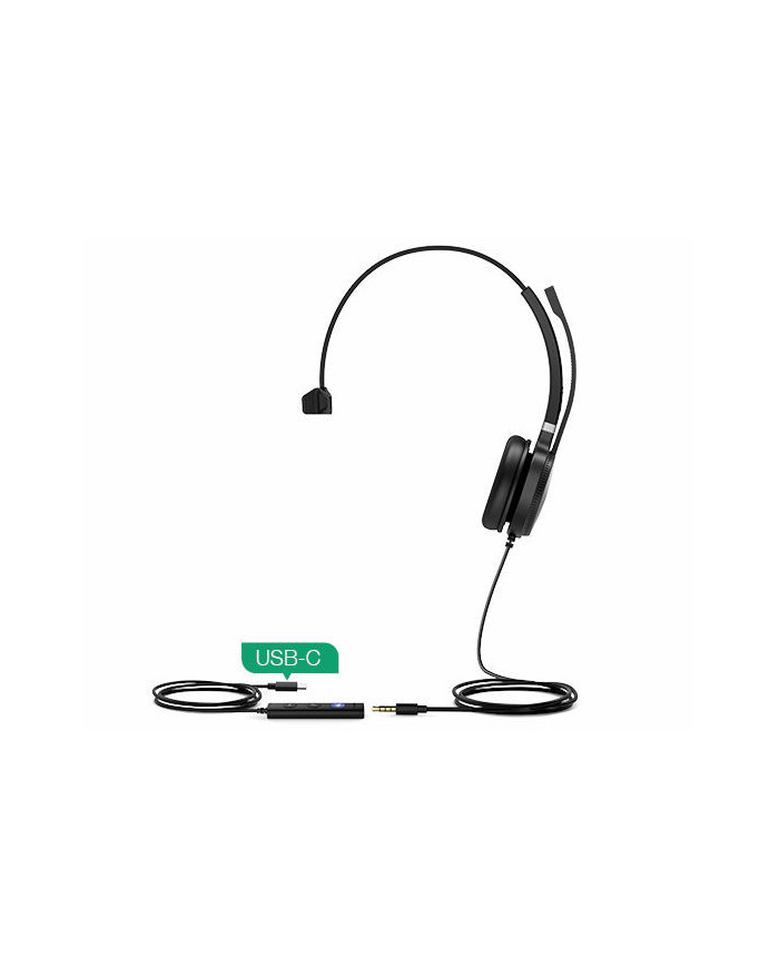 Yealink UH36 Mono Wired USB Headset - USB 2.0, 3.5mm Jack, Certified for use with Microsoft Teams