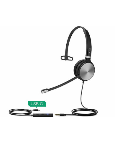 Yealink UH36 Mono Wired USB Headset - USB 2.0, 3.5mm Jack, Certified for use with Microsoft Teams