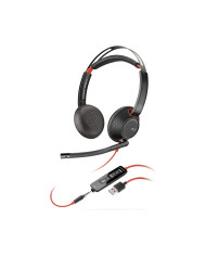 Plantronics Blackwire C5220 Wired Stereo Headset with Boom Mic - USB-A, 3.5mm for PC, Mac & Smart Devices