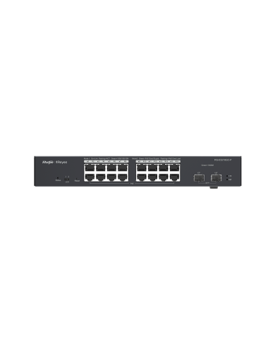 Ruijie RG-ES218GC-P 18-Port Gigabit Smart POE Switch, 16 RJ45 Ports (16 POE/POE+), 2 SFP Slots, 240W PoE power