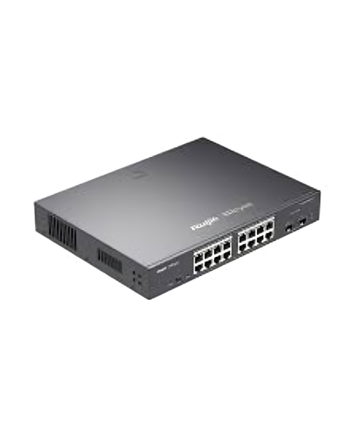 Ruijie RG-ES218GC-P 18-Port Gigabit Smart POE Switch, 16 RJ45 Ports (16 POE/POE+), 2 SFP Slots, 240W PoE power