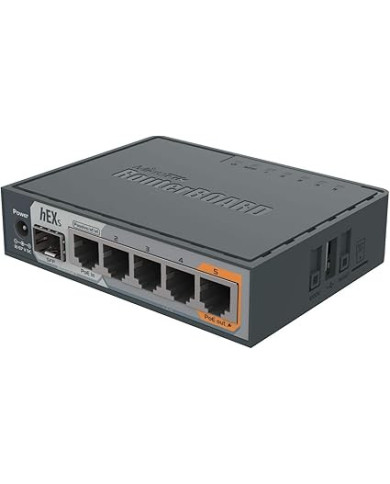 MikroTik RB760iGS hEX S Router 1x SFP Port, 5x Gigabit Ethernet, Dual Core 880MHz CPU, 256MB RAM, USB, microSD, RouterOS L4