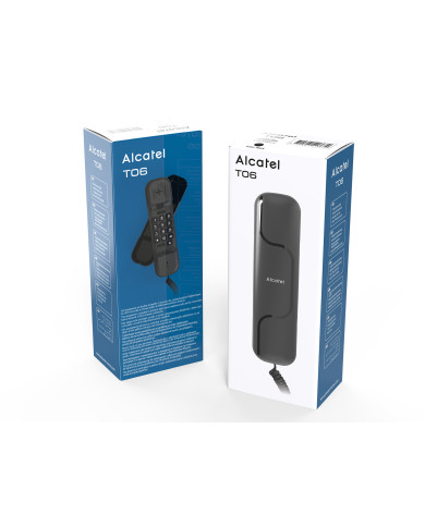 Alcatel T06 EX Black/white Ultra Compact Corded Landline Phone, T06 EX