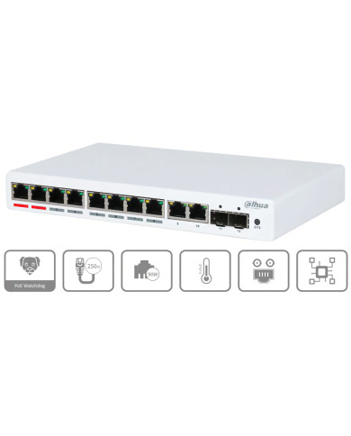 Dahua  PFS4212-8GT-96 12-Port Managed Desktop Gigabit Switch with 8-Port PoE