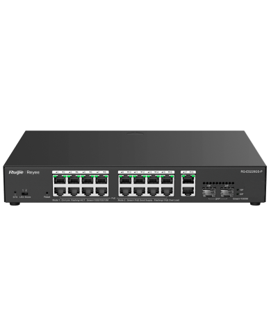 Ruijie RG-ES220GS-P 16-Port 10/100/1000 Mbps PoE+, 2-Port Gigabit, 2-Port SFP, 250W Cloud Managed Switch
