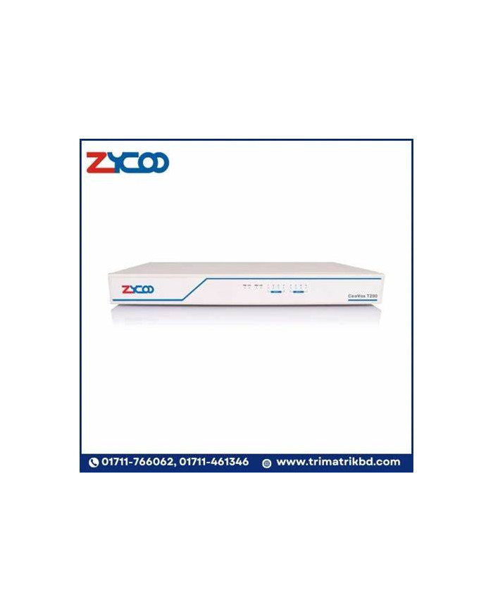 Zycoo CooVox-T200 IP PBX 200 extensions - 80 concurrent calls without modules (8 FXO capacity)