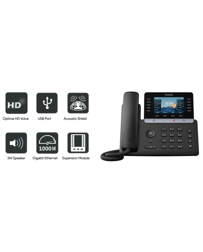 Yealink SIP-T74U Gigabit Business IP Phone w/ 4.3-inch LCD Screen