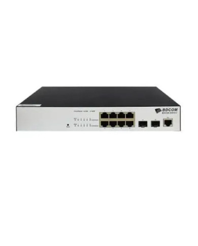BDCOM S2500 Series S2510-C (S2500-8T2S) Managed Switch: 8-Port Gigabit RJ45 + 2-Port SFP, Fanless 1U Design