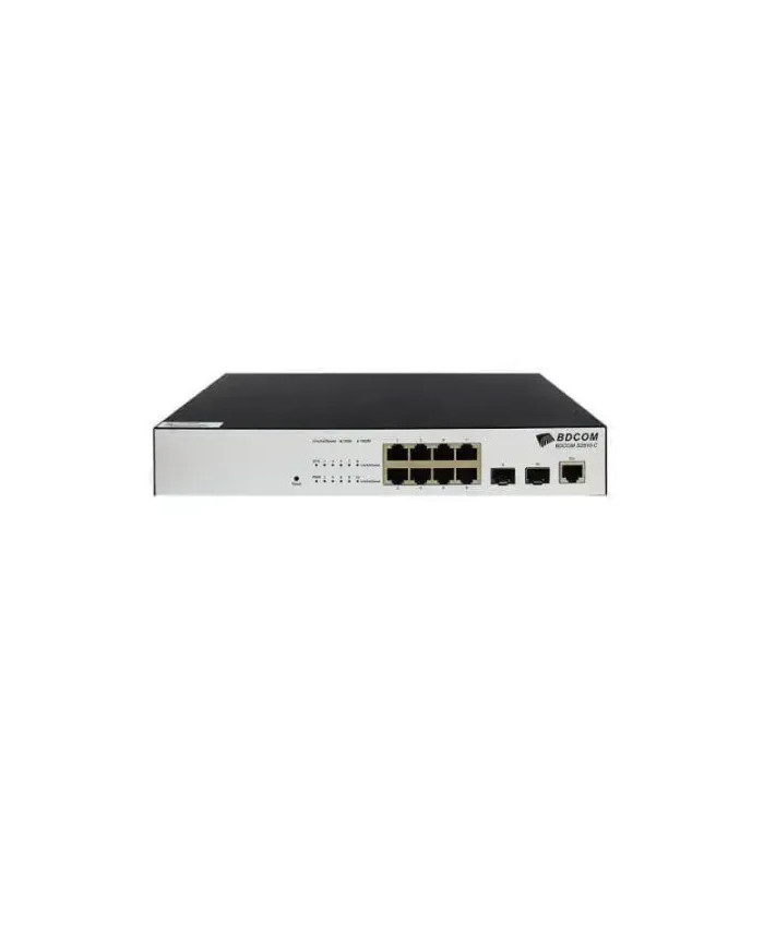 BDCOM S2500 Series S2510-C (S2500-8T2S) Managed Switch: 8-Port Gigabit RJ45 + 2-Port SFP, Fanless 1U Design