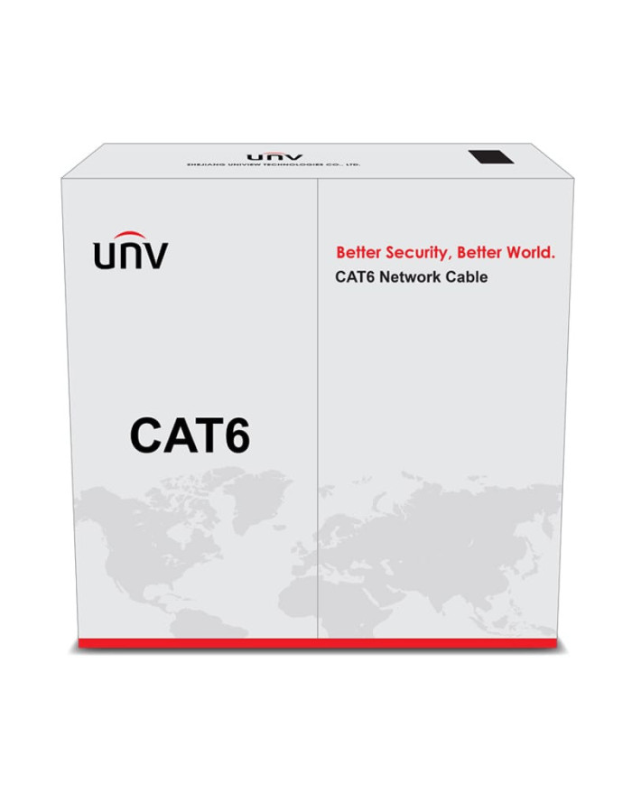UNV UTP CAT6 4-Pair 24AWG Indoor Network Cable, 305m/Roll (CAB-LC3100B-E-IN)
