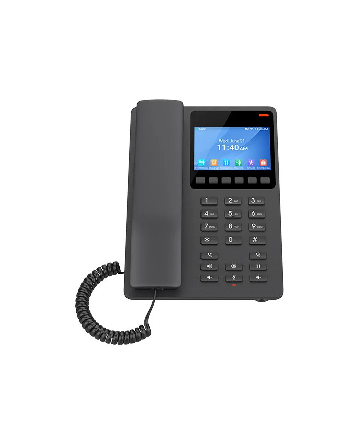 Grandstream GHP631 Desktop Hotel IP Phone with 3.5" Color LCD Screen - Black (PoE)