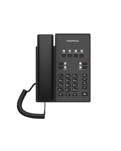Fanvil H1 Hotel IP Phone (2 SIP Lines, Wall-Mountable, PoE) - Black