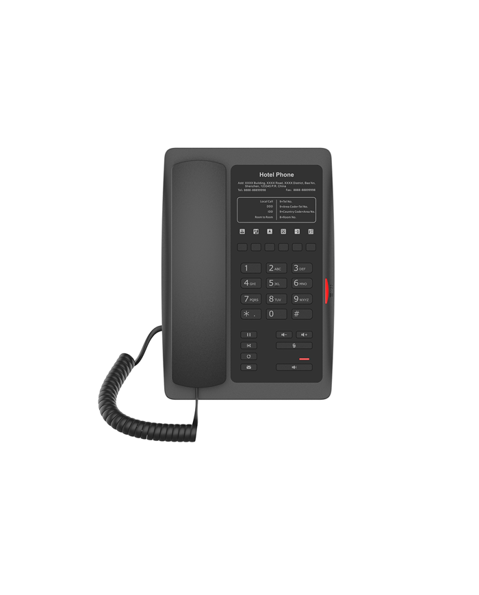Fanvil H3 Classic Hotel IP Phone (1 SIP Line, 6 Programmable Soft Keys, PoE) - Black or White