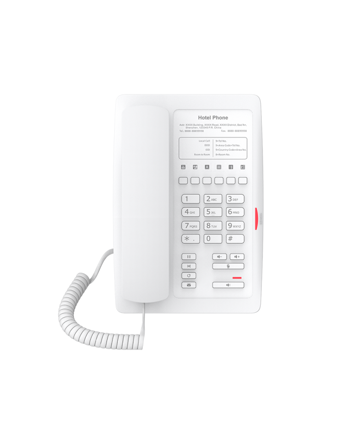 Fanvil H3W Wi-Fi Hotel IP Phone (Dual-Band 2.4G/5G Wi-Fi, 6 Soft Keys, PoE) - Black or White