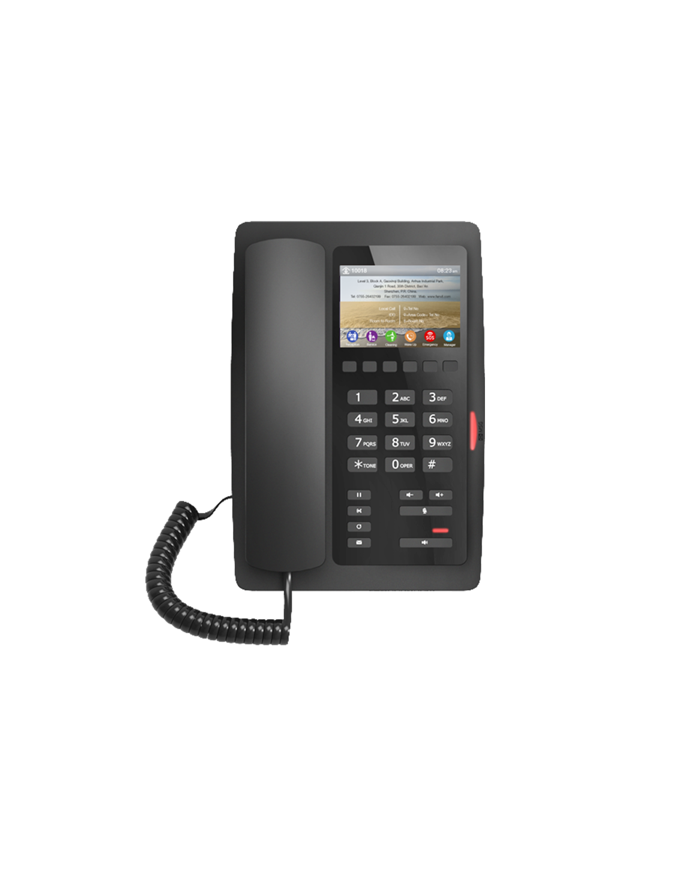 Fanvil H5 High-End Color Screen Hotel IP Phone (3.5-inch Color LCD, 6 Soft Keys, PoE) - Black or White