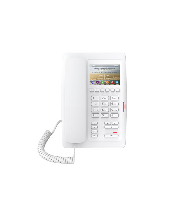Fanvil H5 High-End Color Screen Hotel IP Phone (3.5-inch Color LCD, 6 Soft Keys, PoE) - Black or White