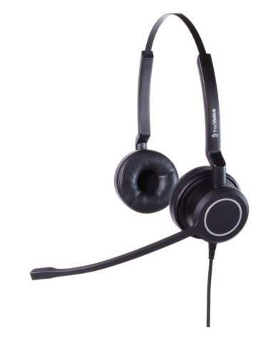 VT X100 Wired Call Center USB Headset Duo, In The Ear, Black