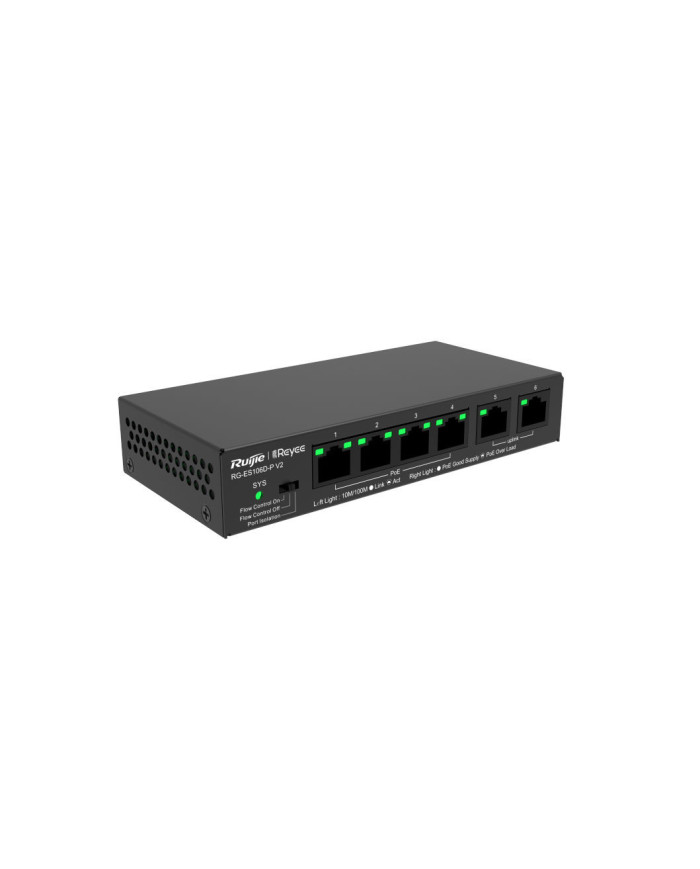 Ruijie RG-ES106D-P, 6-Port 10/100 Mbps Unmanaged PoE Switch