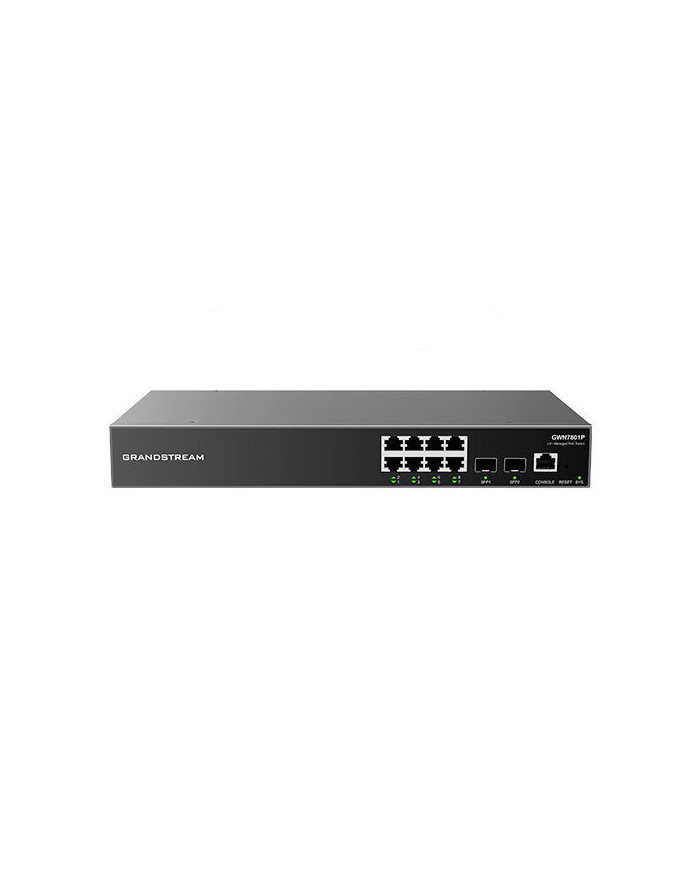 Grandstream GWN7801P Enterprise 8-Port Gigabit L2+ Managed PoE/PoE+ Switch with 2 Gigabit SFP Uplink Ports